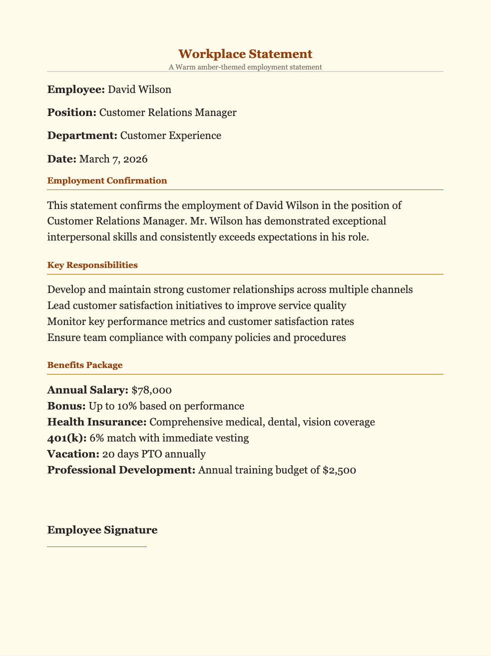 Amber warm workplace statement